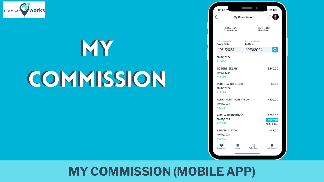 My Commission (Mobile App) - ServiceWorks Academy